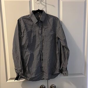 Express Black and White Casual Button Down Shirt